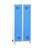 Garderobenschrank 'Z' - WEMO, 2 x 400 mm, Türfarbe Blau RAL5012, mit Füßen, Drehriegelverschluss - Malow