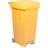 Wertstoffbehälter aus Kunststoff, Volumen 80 l, mit Fußpedal, Deckel und Behälter einfarbig, Farbe gelb