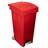 Koš plastový na tříděný odpad, objem 80 l, s pedálem, nádoba i víko v barvě červené