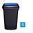 Abfallbehälter QUATRO, aus Kunststoff, Volumen 90 l, Farbe schwarz, Deckel blau