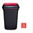 Abfallbehälter QUATRO, aus Kunststoff, Volumen 90 l, Farbe schwarz, Deckel rot