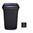 Abfallbehälter QUATRO, aus Kunststoff, Volumen 90 l, Farbe schwarz, Deckel schwarz