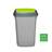 Abfallbehälter QUATRO, aus Kunststoff, Volumen 45 l, Farbe grau, Deckel grün