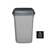 Abfallbehälter QUATRO, aus Kunststoff, Volumen 45 l, Farbe grau, Deckel schwarz