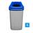 Abfallbehälter SORT, aus Kunststoff, Volumen 45 l, Farbe grau, Deckel blau