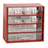 Schubladenmagazin 306 x 155 x 282 mm, Farbe rot, 6 Schubladen