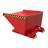Container autobasculant tip cuva pentru stivuitor volum 900 l, cap. port. 1000 kg, L x l x H 1485 x 1570 x 865 mm, roșu RAL3000 - Bauer GmbH