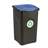 Koš plastový ECOGREEN, objem 50 l, nádoba černá/víko modré