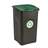 Koš plastový ECOGREEN, objem 50 l, nádoba černá/víko zelené