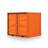 Lagercontainer, LxBxH: 1980x1950x1910 mm, Stahlboden, Außenfarbe Orange RAL2011
