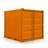 Lagercontainer, LxBxH: 2991x2438x2591 mm, Holzboden, Außenfarbe Orange RAL2011