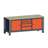 Banc masă de atelier TECHNO, modul lățime 2000 mm, 4 sertare, 2 dulapuri, culoare antracit RAL7016/portocaliu RAL2004. - Malow