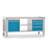 Werkstatt-Tisch TECHNO, Dreiermodul Breite 2000 mm, 6 Schubladen, Schrank, Farbe lichtgrau RAL7035/blau RAL5012. - Malow