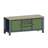 Werkstatt-Tisch TECHNO, Dreiermodul Breite 2000 mm, 4 Schubladen, 2 Schränke, Farbe anthrazit RAL7016/grün RAL6011. - Malow