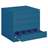 Registraturschrank für Hängemappen A6-horizontal, 4 Schubladen, 4 zweibahninge, HxBxT: 715x775x630 mm, Farbe blau RAL5010 - Malow