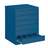 Registraturschrank für Hängemappen A6-horizontal, 6 Schubladen, 4 zweibahninge, HxBxT: 1000x775x630 mm, Farbe blau RAL5010 - Malow