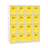 Schließfachschrank mit 16 Fächern, BxTxH: 1200x500x1450 mm, Zylinderschloß, Korpus Grau RAL7035/Türfarbe Gelb RAL1023 - Malow
