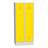 Garderobenschrank, geschweißt, 2 x 400 mm, Türfarbe gelb RAL1023, mit Sockel - Kovos Verneřice