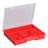Kleinteile-Sortimentskoffer 370 x 295 x 60 mm, rot, 12 feste Fächer, VE 6 Stk.