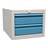 Dulap box atașabil banc masă atelier - modul corp dulap banc de lucru cu sertare-, 2 sertare, înălțime 290 mm, gri RAL7035/albastru RAL5012 - Kovos Verneřice