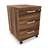 Fahrbarer Container, 3 Schubladen, Farbe Nussbaum, H x B x T: 600 x 430 x 480 mm - Nowy Styl Group
