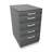 Anbau-Container, 5 Schubladen, Farbe Dunkelgrau, H x B x T: 740 x 430 x 600 mm - Nowy Styl Group