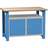 Banc de lucru atelier LxlxH 1200x700x827 mm Kovona, albastru RAL5012, 3 sertare, 2x  box container - Kovona Lysa nad Labem
