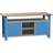 Banc de lucru atelier LxlxH 1700x700x827 mm Kovona, albastru RAL5012, 1 raft, 2 box container - Kovona Lysa nad Labem