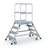 Dvojstranný plošinový rebrík, výška plošiny 960 mm, 4 stupne z oceľového roštu