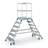 Scară punte cu trepte pe 2 părți - scară platformă cu trepte pe ambele părți, înălțime platformă 1440 mm, 6 fuscele/trepte/trepte tip grătar