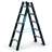 Stehleiter, beidseitig begehbar, Belastung 250 kg, Höhe 1500 mm, 2 x 5 Stufen