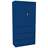 Stahl-Fachbodenschrank mit Registratur, 3 Schubladen + Schrank 999 mm, Farbe blau RAL5010 - Malow