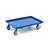 Transportroller 600 x 400 mm, geschlossen, 2 Len- und 2 Bockkrollen mit Gummirädern, Farbe blau