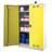 Skříň pro chemikálie, dvoudvéřová, spodní záchytná vana + 3 vanové police, š x h x v: 1200x500x1950 mm, dveře žluté RAL1023