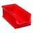 Plastový zásobník s viditelným obsahem, 215 x 102 x 75 mm, barva červená, bal. 20 ks