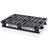 Kunststoff-Leichtpalette 1200 x 800 mm, Schwarz, mit Kufen