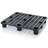 Kunststoff-Leichtpalette 1200 x 1000 mm, Schwarz, mit Füßen