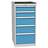 Schubladenschrank für Werkstatt, 5 x Schubladen, HxBxT: 1030 x 500 x 700 mm, Farbe grau RAL7035/ blau RAL5012 - Kovos Verneřice