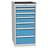 Schubladenschrank für Werkstatt, 7 x Schubladen, HxBxT: 1030 x 500 x 700 mm, Farbe grau RAL7035/ blau RAL5012 - Kovos Verneřice