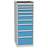 Schubladenschrank für Werkstatt, 9 x Schubladen, HxBxT: 1350 x 500 x 700 mm, Farbe grau RAL7035/ blau RAL5012 - Kovos Verneřice