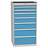 Schubladenschrank für Werkstatt, 8 x Schubladen, HxBxT: 1350 x 720 x 700 mm, Farbe grau RAL7035/ blau RAL5012 - Kovos Verneřice