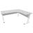 Büro-Schreibtisch 'L'-Form, Gestell 'C' weiß,, Farbe Lichtgrau, rechts, B: 1800 x 1600 mm - Nowy Styl Group