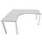 Büro-Schreibtisch 'L'-Form, Säulengestell-eckig, weiß, Farbe Lichtgrau, links, B: 1800 x 1600 mm - Nowy Styl Group