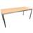 Büro-Schreibtisch, runde Tischbeine, matt, Farbe Ahorn, B x T: 1800 x 800 mm - Nowy Styl Group
