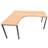 Büro-Schreibtisch 'L'-Form, runde Tischbeine, matt, Farbe Ahorn, links, B: 1800 x 1600 mm - Nowy Styl Group