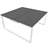 Büro-Schreibtisch SQart beidseitig, Gestell weiß, Arbeitsplatte dunkelgrau, B x T: 1600 x 1600 mm - Nowy Styl Group