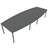 Konferenztisch, Fassform, Farbe Dunkelgrau, B x T: 3600 x 1400 mm - Nowy Styl Group