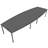 Konferenztisch, Fassform, Farbe Dunkelgrau, B x T: 4000 x 1400 mm - Nowy Styl Group