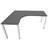 Büro-Schreibtisch 'L'-Form, Säulengestell-eckig, weiß, Farbe Dunkelgrau, links, B: 1800 x 1600 mm - Nowy Styl Group