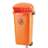 Abfallbehälter aus Kunststoff für Außenbereich, Volumen 50 L, orange